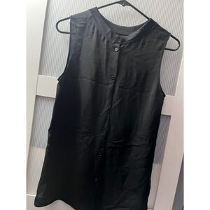 Theory Size Small Black Sheer Sleeveless Blouse